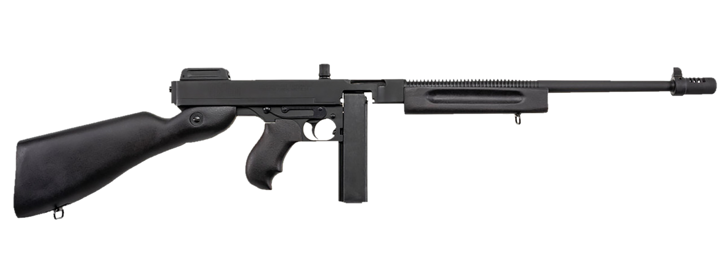 Thompson T1C 1927A-1 Commando Carbine 45 ACP Caliber with 16.50" Barrel, 20+1 Capacity (Stick), Black Parkerized Metal Finish, Black Fixed Stock Right Hand Includes Black Nylon Sling