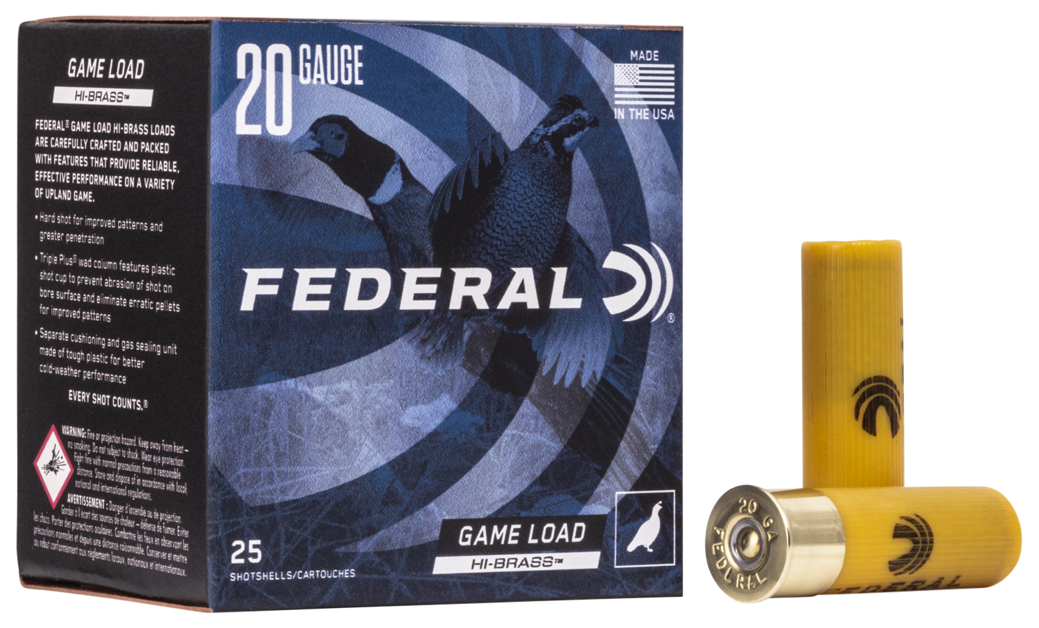 Federal H2046 Game-Shok High Brass 20Gauge 2.75" 1oz 6Shot 25 Per Box/10 Case