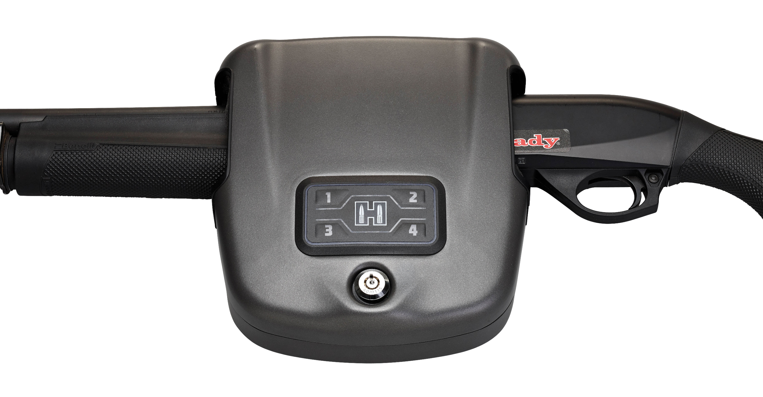 Hornady 98180 Rapid Safe Shotgun Wall Lock RFID Access Code Key Entry Black Steel Holds Shotgun 8.50" L x 9.20" W x 2.70" D