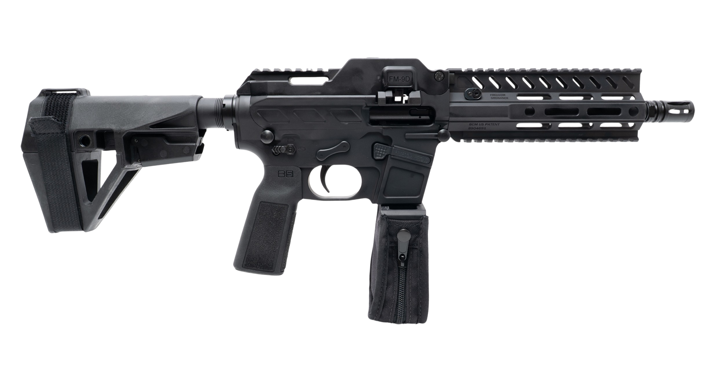 Freedom Ordance FM9D8-BLK FM9D  9mm Luger 33+1 8" Black Anodized Barrel, Black Anodized Receiver, Black Polymer Grip