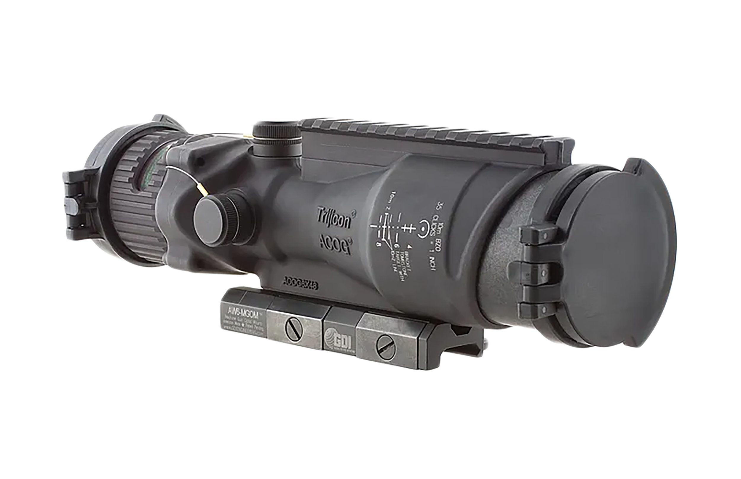 Trijicon 100016 ACOG w/TA75 Mount Matte Black 6x48mm Illuminated Green Horseshoe Dot Reticle