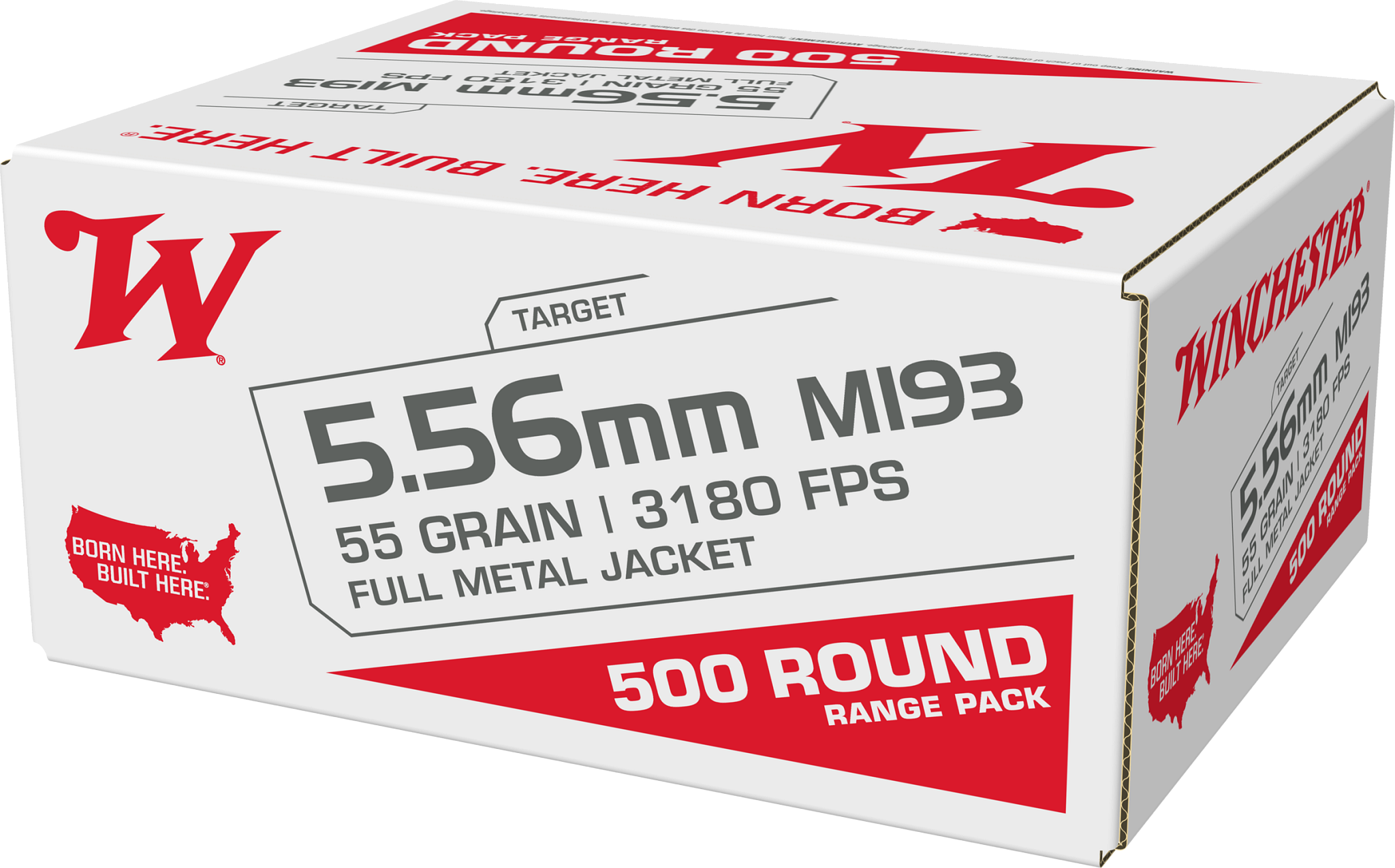 Winchester Ammo WM193500 M193 5.56mm 55gr Full Metal Jacket 500 Per Box/2 Case