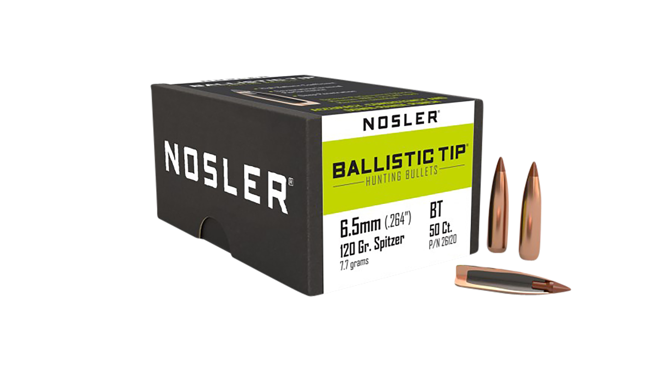 Nosler 26120 Ballistic Tip 6.5mm 120gr Spitzer 50/Box