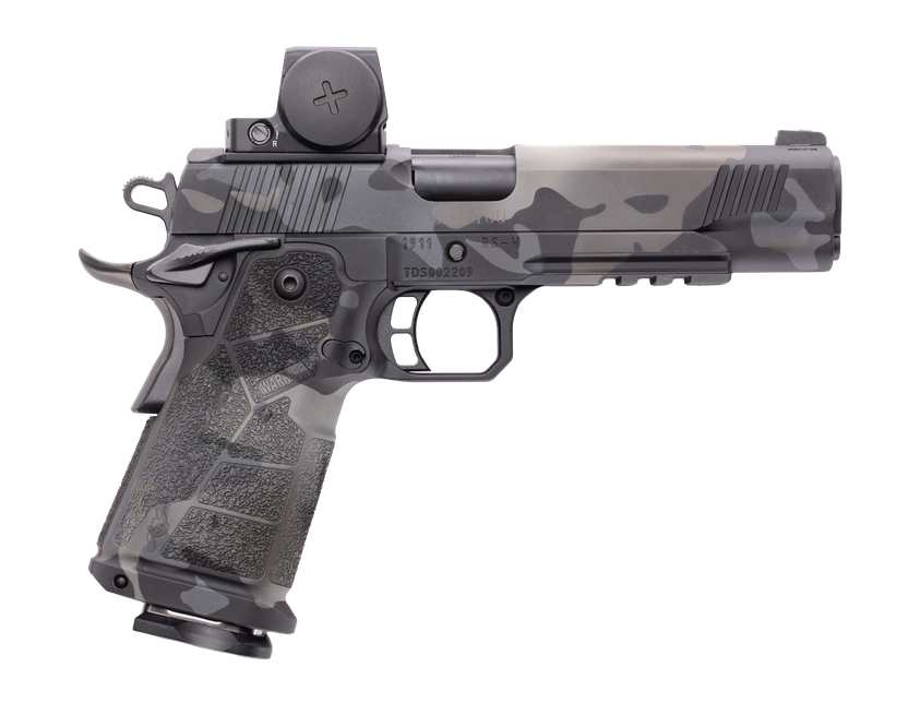 Cnc Firearms CNCSTEALTHWAR Kimber 1911 DS Warrior Stealth 9mm Luger 5.50" Multi-Cam Black Cerakote Stainless Steel Serrated w/Optic Slide, Multi-Cam Black Cerakote Frame w/ Accessory Rail, Carbon Fibe