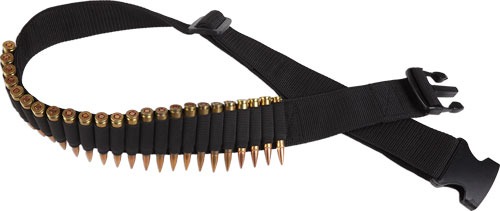 BULLDOG RIFLE AMMO BELT HOLDS 24 CARTRIDGES ADJUSTABLE BLK
