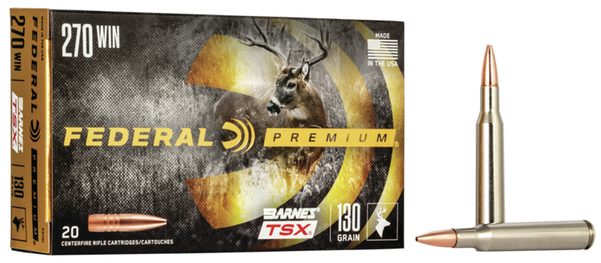 Federal P270L Premium  270Win 130gr Barnes TSX 20 Per Box/10 Case
