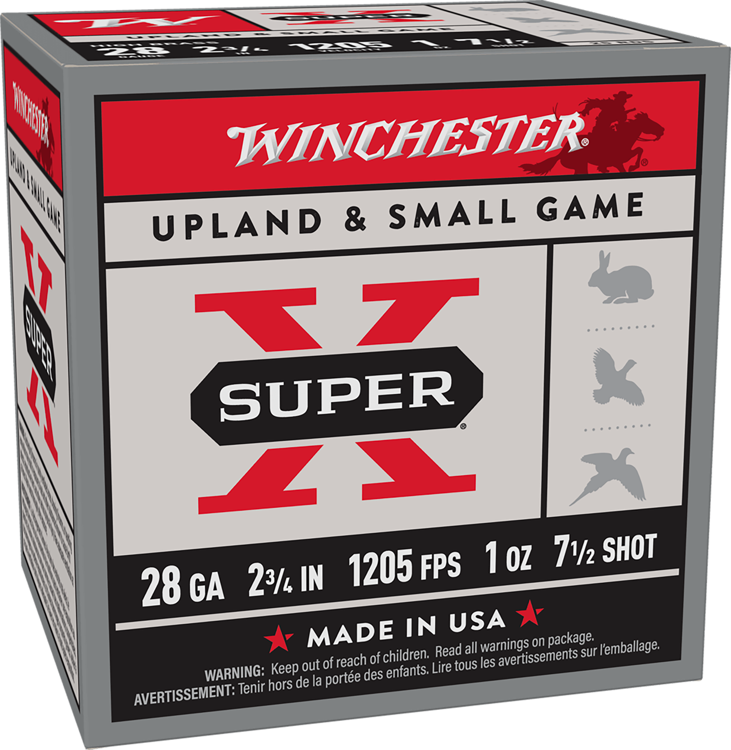 Winchester Ammo X28H7 Super X Heavy Game Load High Brass 28Gauge 2.75" 1oz 7.5Shot 25Per Box/10 Case