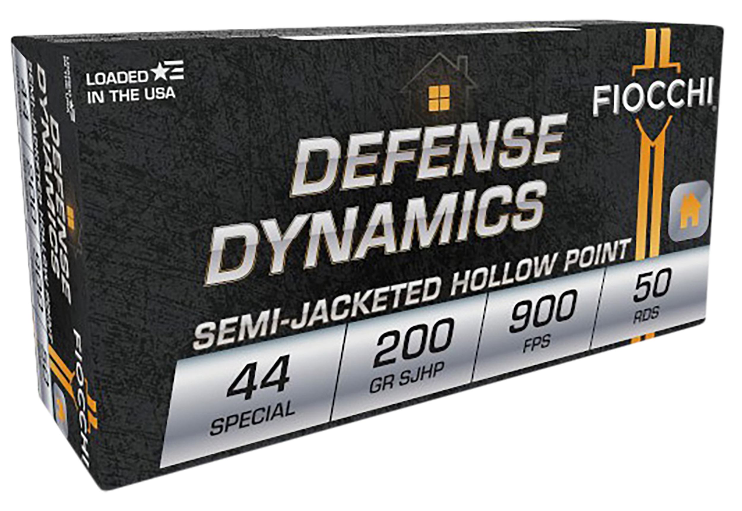 Fiocchi 44SA500 Defense Dynamics  44S&WSpl 200gr Semi Jacketed Hollow Point 50 Per Box/10 Case