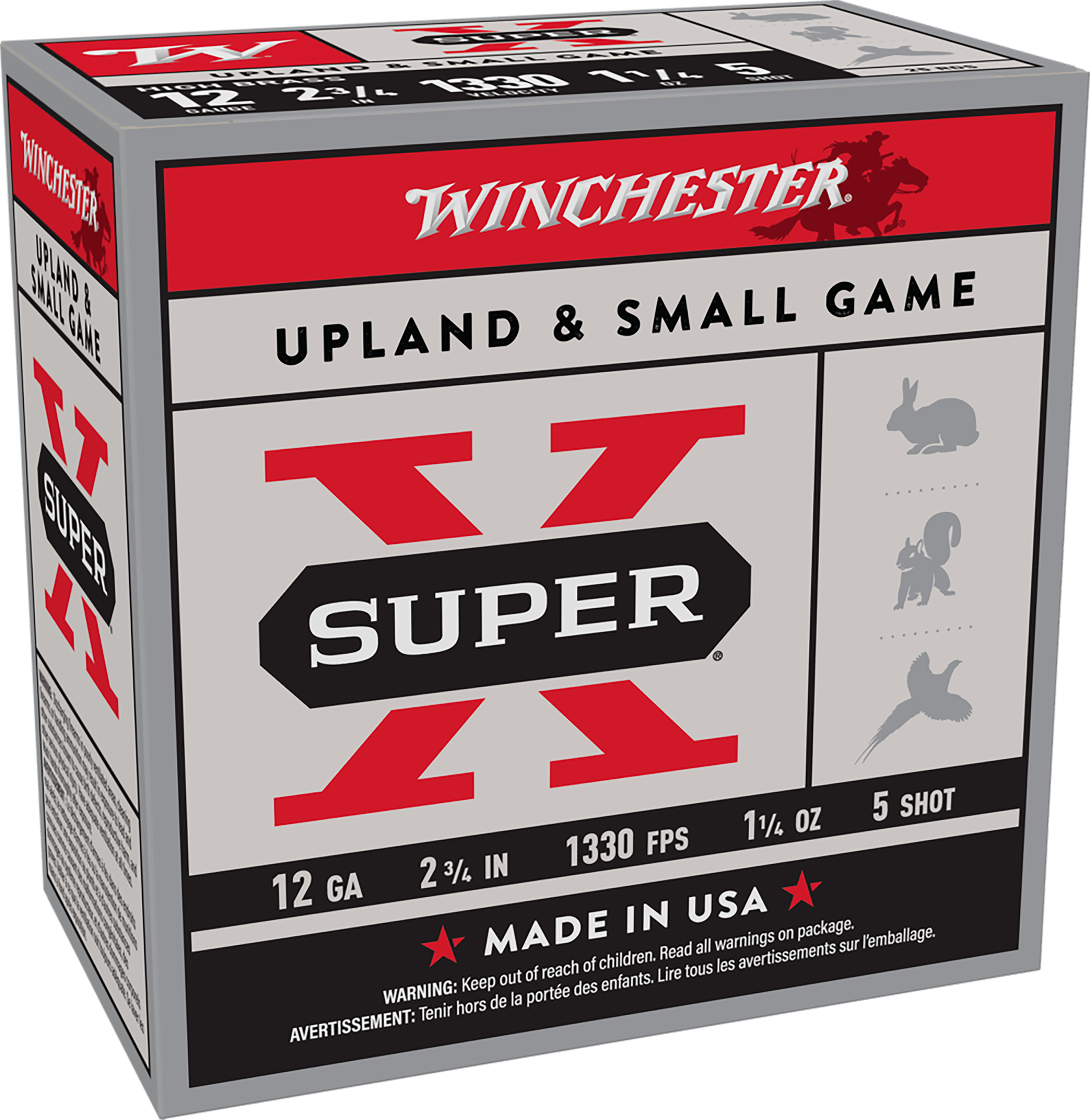 Winchester Ammo X125 Super X Game Load High Brass 12Gauge 2.75" 1 1/4oz 5Shot 25 Per Box/10 Case