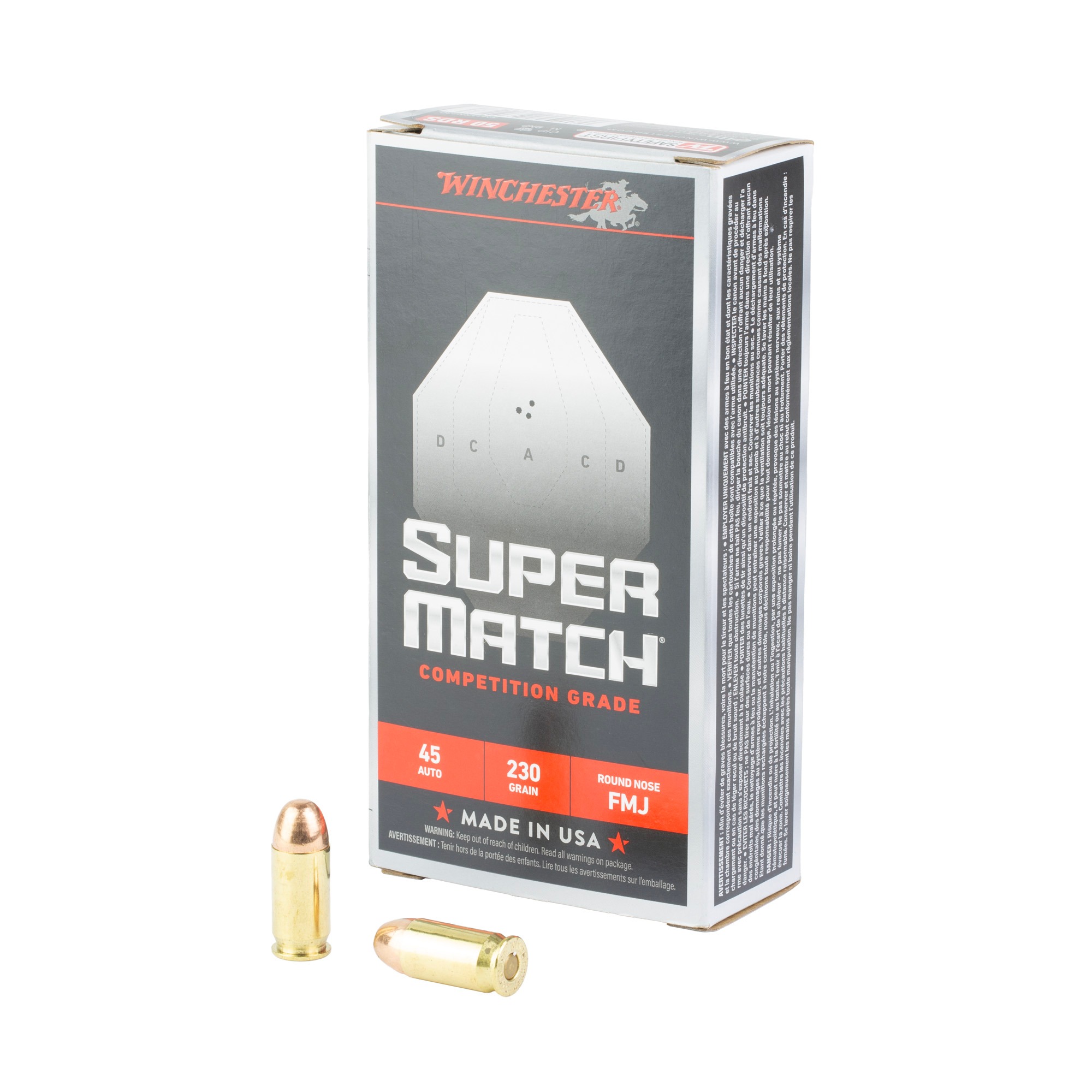 Winchester Super Match 45 ACP 230gr FMJ 50rd Box