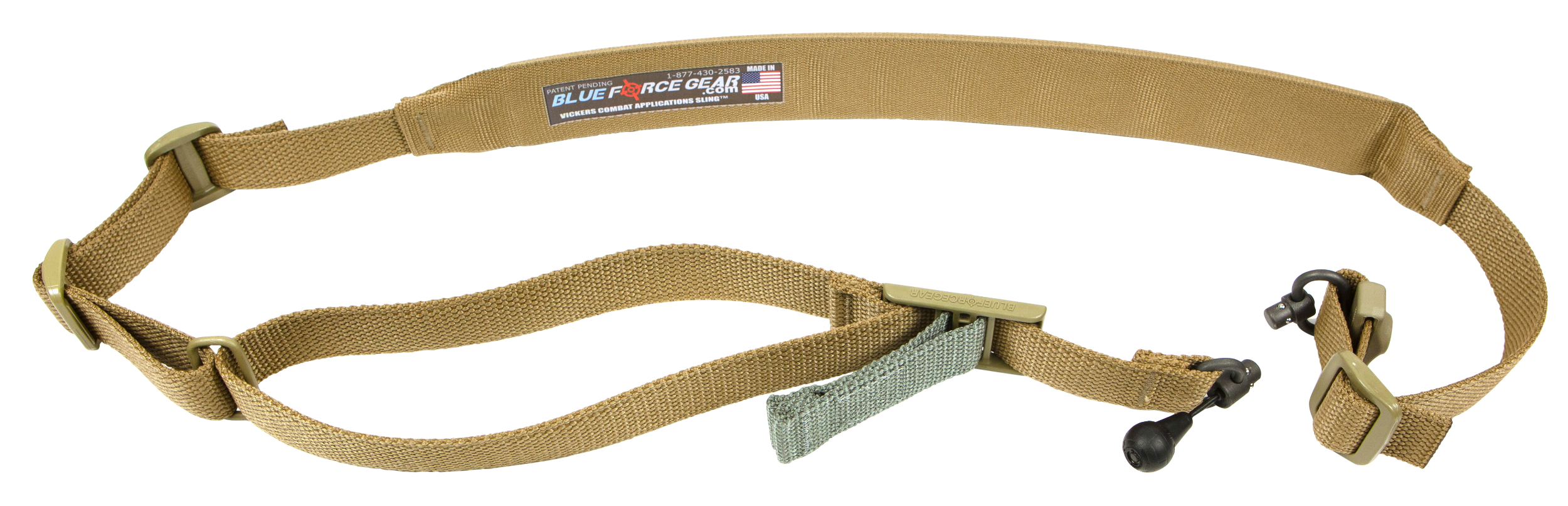 Blue Force Gear VCAS2TO1RED200AACB Vickers 221 Coyote Tan Cordura Padded One-Two Point AR Platform