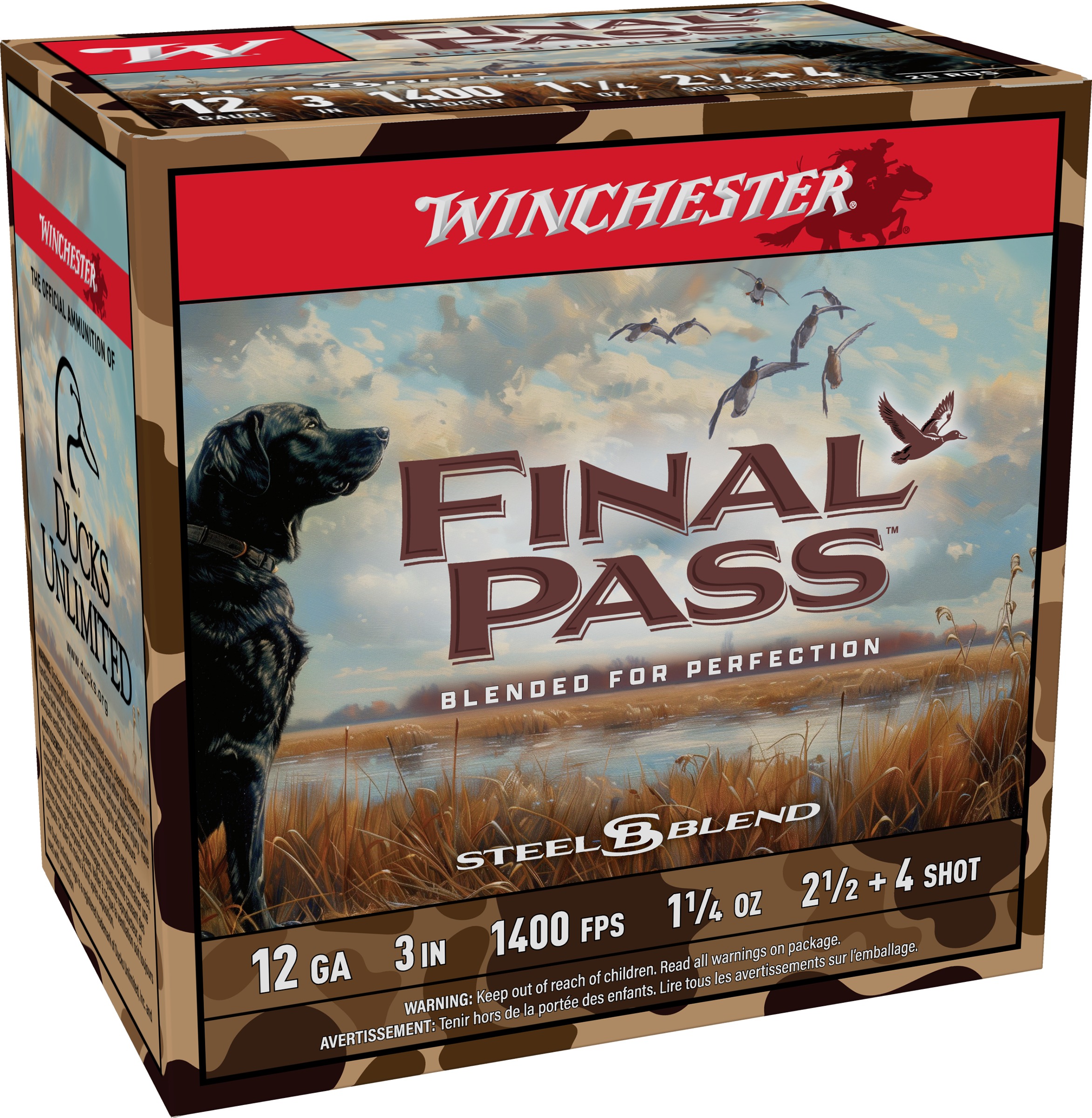 Winchester Ammo FP123254 Final Pass 12Gauge 3" 1 1/4oz 2.5/4Shot 25 Per Box/10 Case