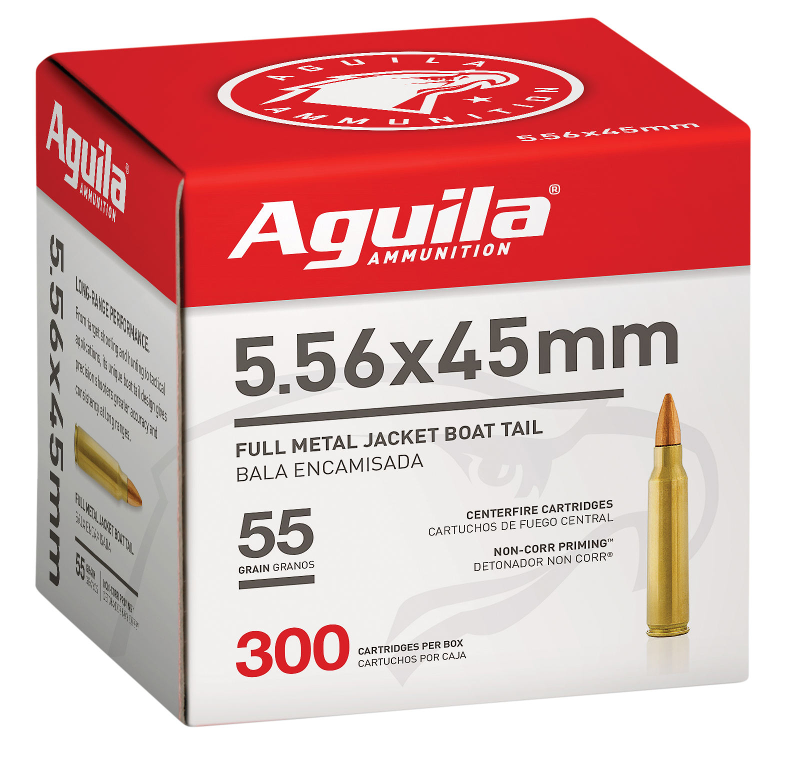 Aguila 1E556126   5.56x45mm NATO 55gr Full Metal Jacket Boat Tail 300 Per Box/4 Case