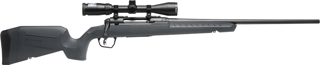 Savage Arms 32172 Axis 2 XP Combo Full Size 22-250 Rem 4+1 22" Black Sporter Barrel, Black Carbon Steel Receiver Drilled & Tapped, Gray Fixed Synthetic Stock, Weaver 3-9x40mm Scope, Right Hand