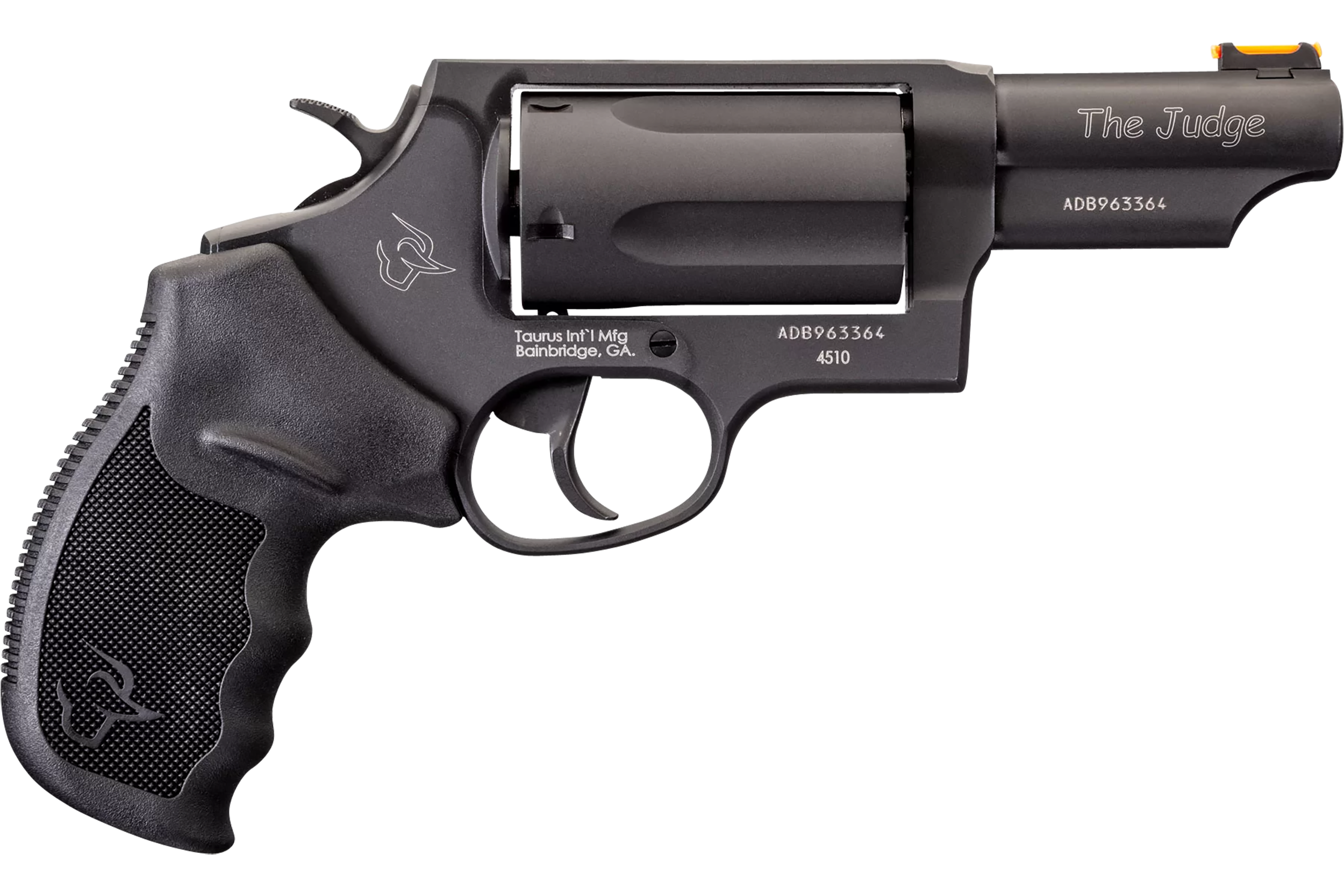 Taurus 2-441031T Judge  Compact 45 Colt (Long Colt)/410 Bore 5 Shot 3" Matte Black Oxide Alloy Steel Barrel, Cylinder & Frame, Black Rubber Grip, Transfer Bar Safety, Exposed Hammer