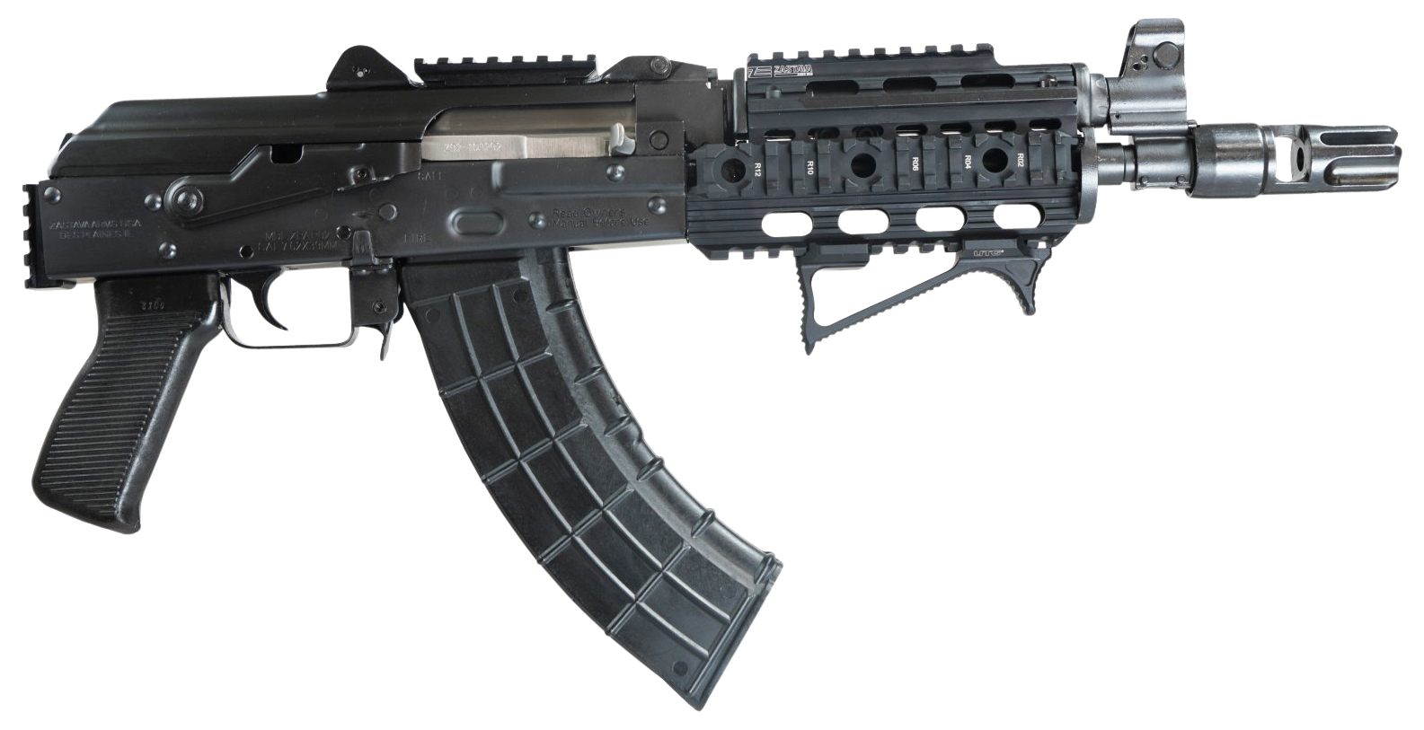 Zastava Arms Usa ZP92762PATM ZPAP 92 7.62x39mm 30+1 10" Black, Polymer Grip, Picatinny Quad Rail, Stock Adapter, Night Muzzle Brake
