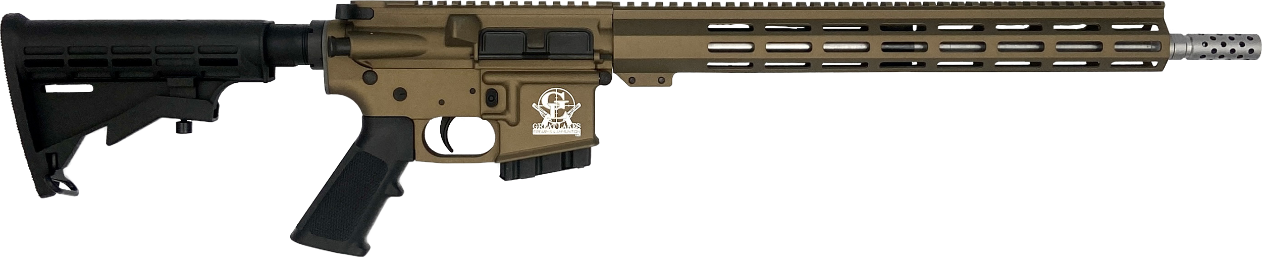 Great Lakes Firearms  AR-15  350 Legend 16" 5+1, Bronze Rec/15" Handguard, Black M4 Stock & A2 Grip, Muzzle Brake