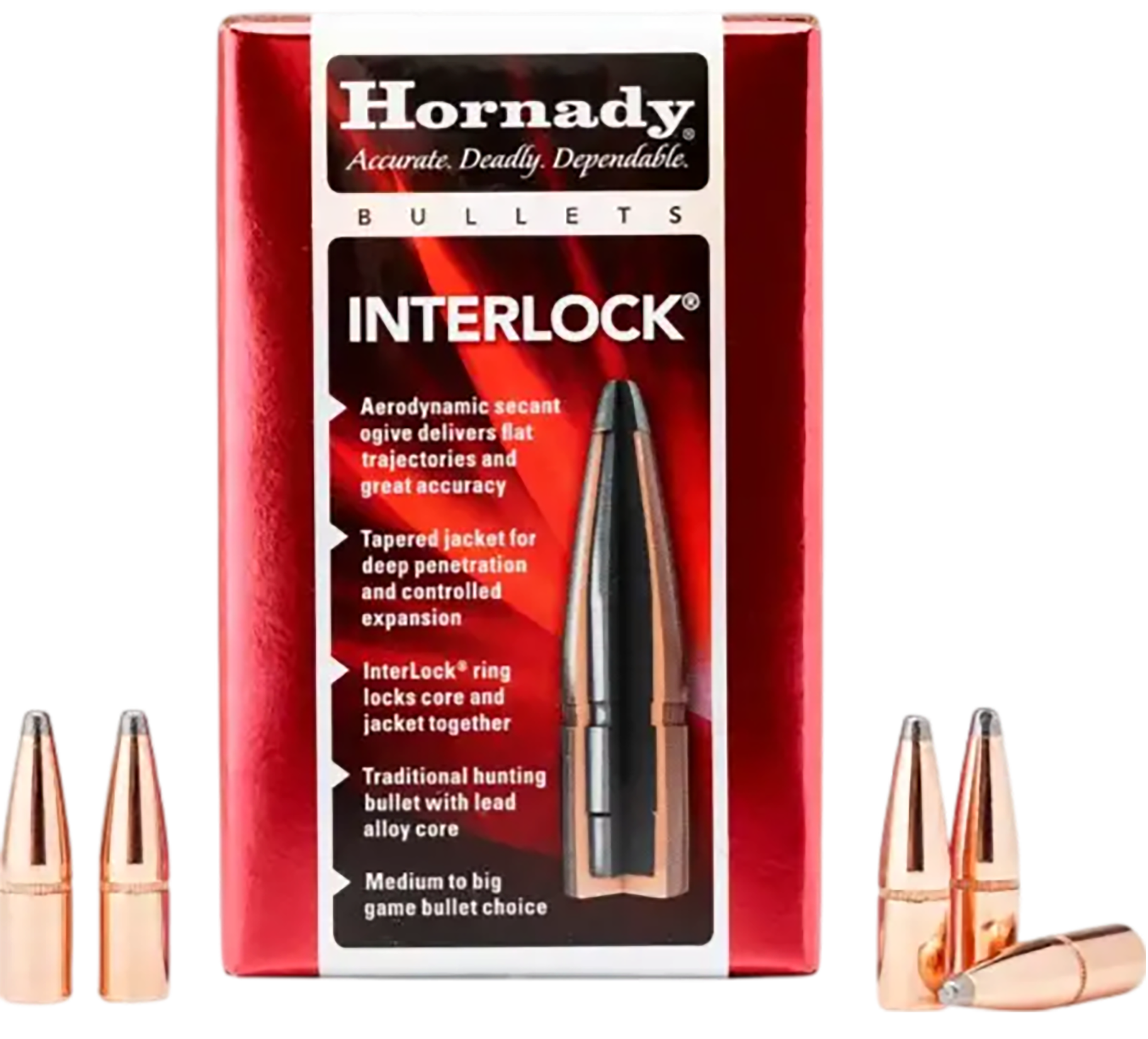 Hornady 2825 InterLock 7mm .284 139 gr Boat Tail Spire Point 100 Per Box/ 25 Case