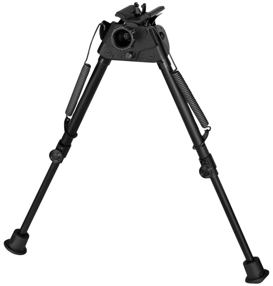 Harris Bipods S-L2 Swivel L Swivel Stud, 9-13", Black Steel/Aluminum, Self-Leveling Legs, Rubber Feet