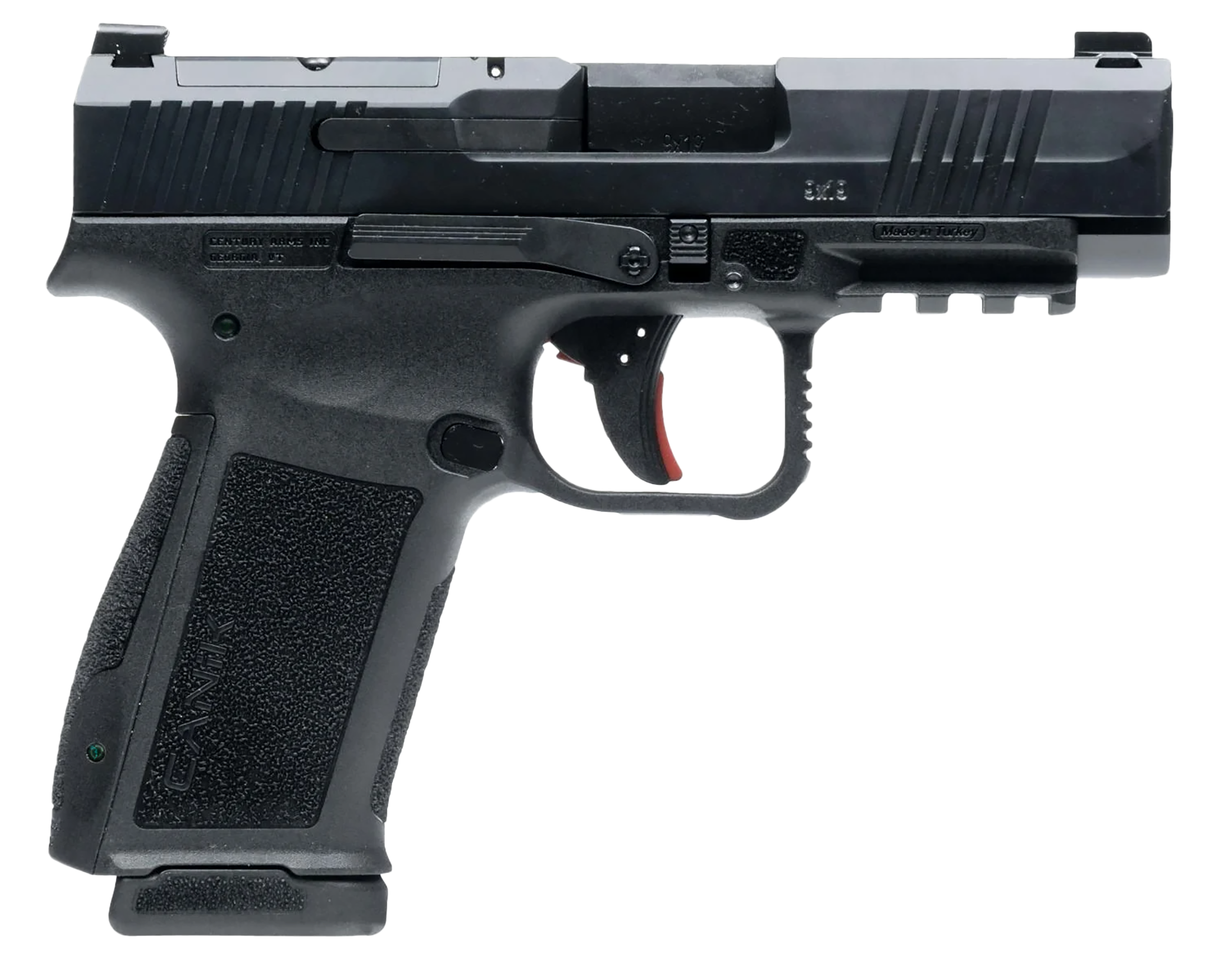 Canik HG7885N Mete MC9LS Sub-Compact Frame 9mm Luger 10+1 3.64" Black Steel Barrel, Black Nitride Serrated Steel Slide, Black Polymer Frame w/Picatinny Rail, Interchangeable Backstrap Grip