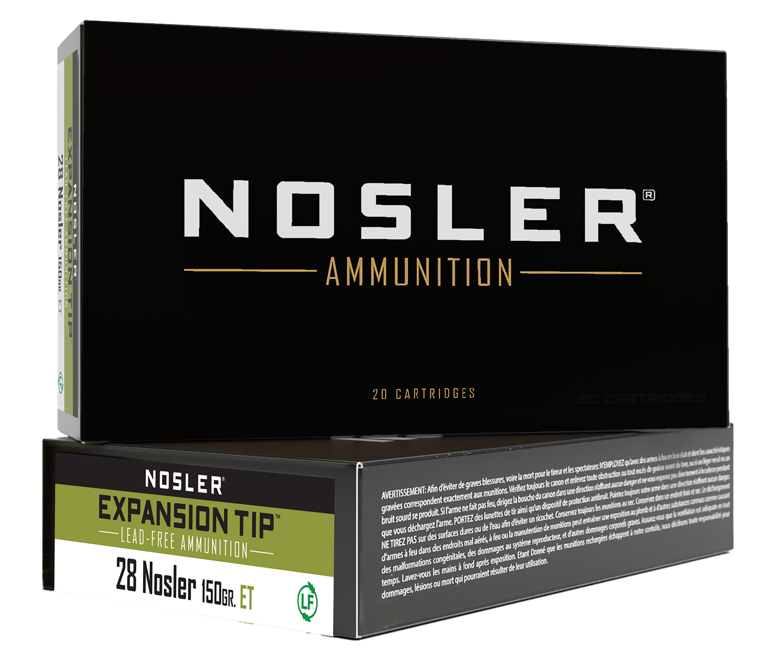 Nosler 40039 E-Tip  28Nosler 150gr E Tip Lead Free 20 Per Box/10 Case
