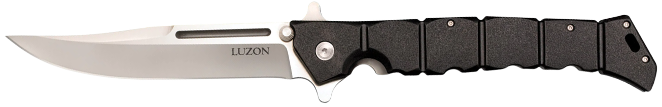 Cold Steel CS20NQX Luzon Large 6" Folding Plain 8Cr13MoV SS Blade/Black GFN Handle Features Safety Switch Includes Pocket Clip