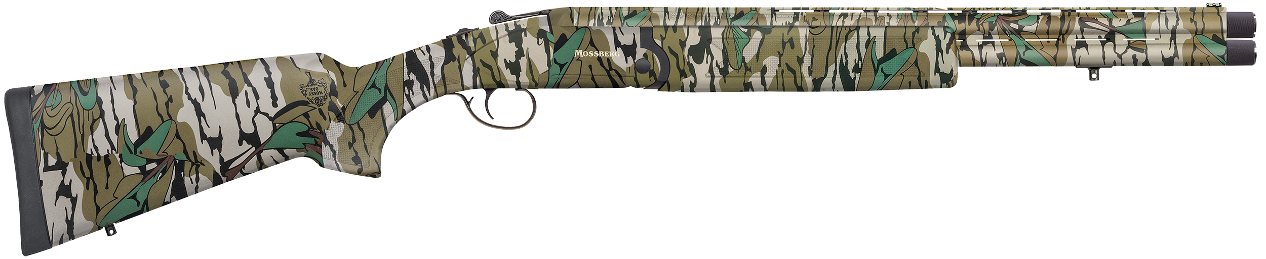 Mossberg 75486 Silver Reserve Eventide Turkey Over/Under 20 Gauge 3" 2rd 20", Mossy Oak Greenleaf, Synthetic Furniture, Fiber Optic Sight, Ext. Turkey Choke