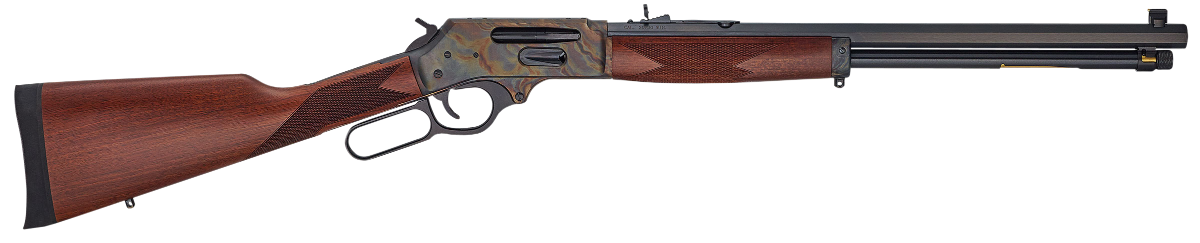Henry H009GCC Side Gate  Full Size 30-30 Win 5+1 20" Blued Octagon Barrel, Color Case Hardened Steel Receiver, American Walnut Stock Right Hand