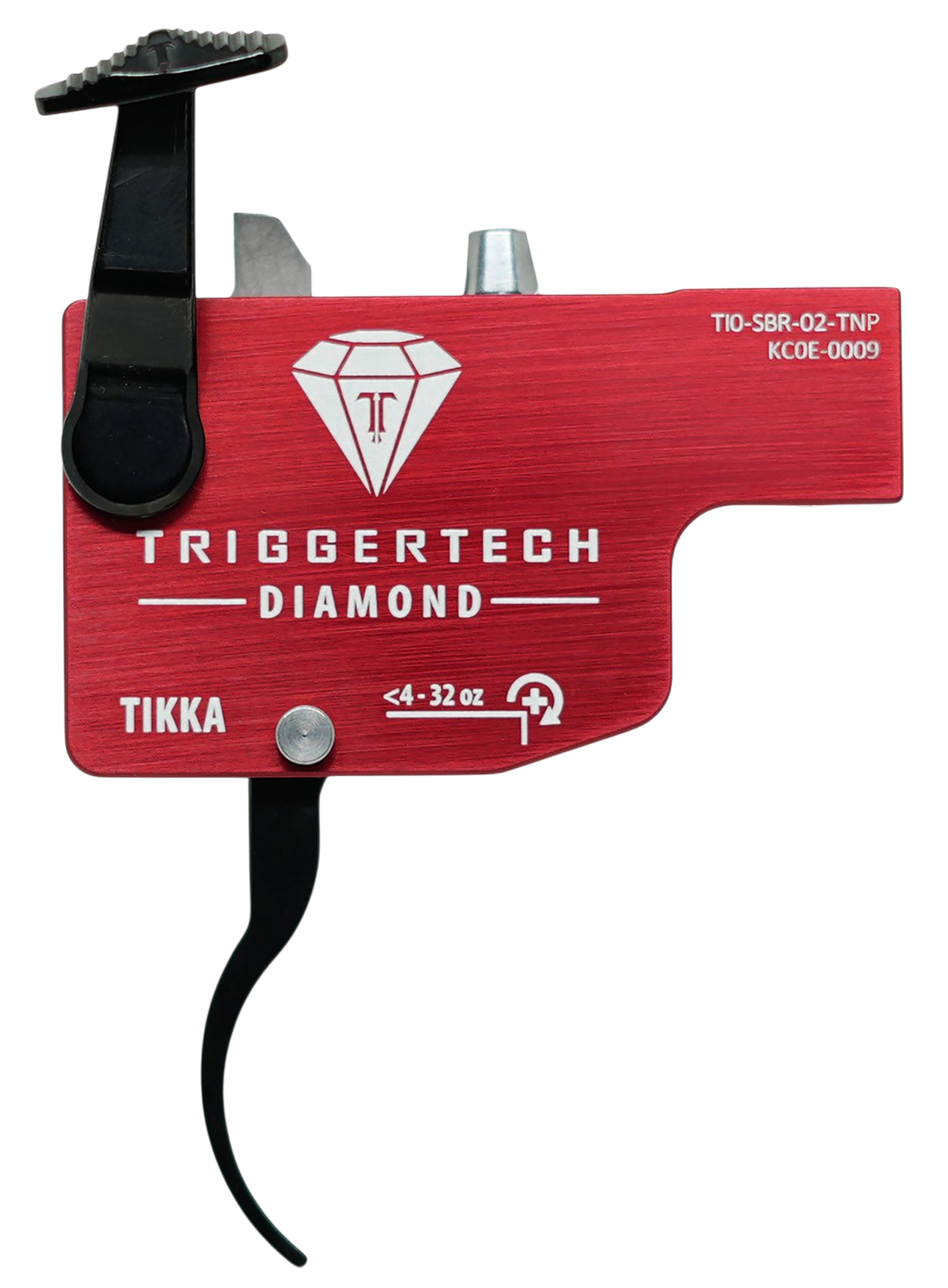 TriggerTech TI0SRB02TNP Diamond  Black/Red Curved Lever Fits Tikka Right Hand