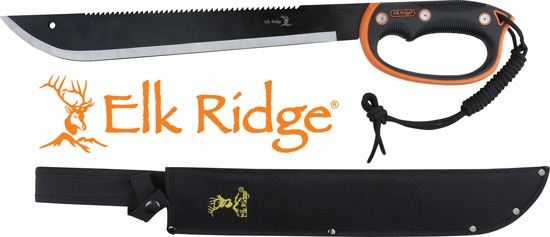 MC ELK RIDGE MACHETE 21.5" BLADE W/SHEATH D-HANDLE BLK!