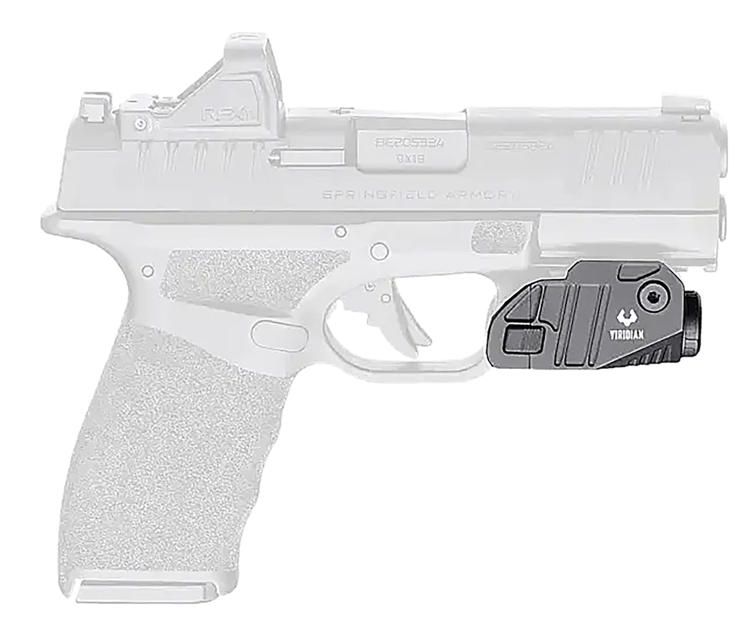 Viridian 9300048 CTL Custom for Springfield Hellcat Pro Black Anodized 525 Lumens White LED