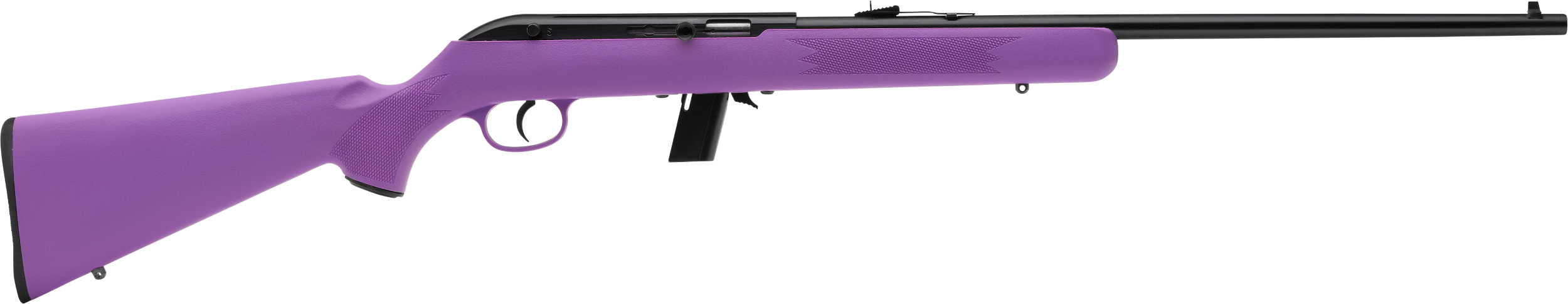 Savage Arms 40219 64 F Full Size 22 LR 10+1 21" Matte Black Carbon Steel Barrel, Matte Black Grooved Carbon Steel Receiver, Purple Fixed Synthetic Stock, Right Hand