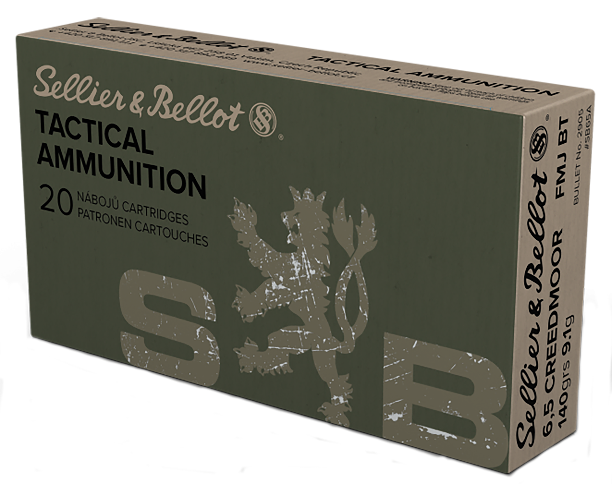 Sellier & Bellot SB65A Rifle  6.5Creedmoor 140gr Full Metal Jacket Boat Tail 20 Per Box/25 Case