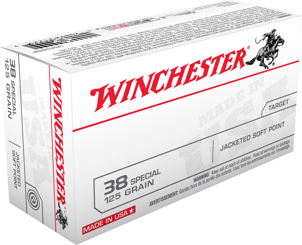 Winchester Ammo USA38SP USA  38Special 125gr Jacketed Soft Point 50 Per Box/10 Case