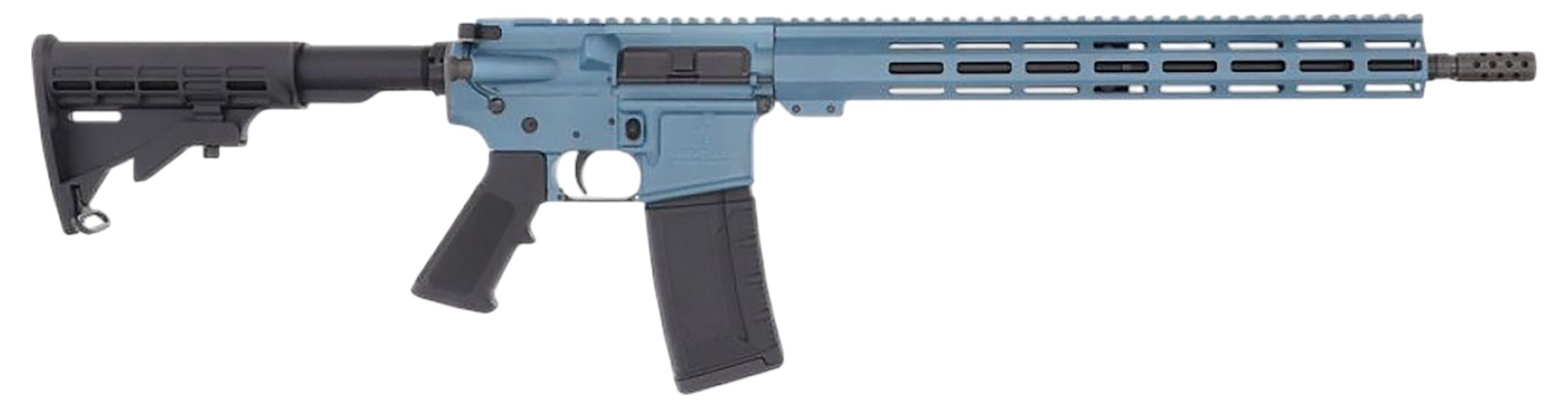 Great Lakes Firearms GL15223BLU AR-15  223 Wylde 30+1 16" Black Nitride Threaded Barrel, Blue Titanium Cerakote Aluminum Receiver w/Picatinny Rail, M-LOK Handguard, Black Polymer Stock, Mil-Spec Grip