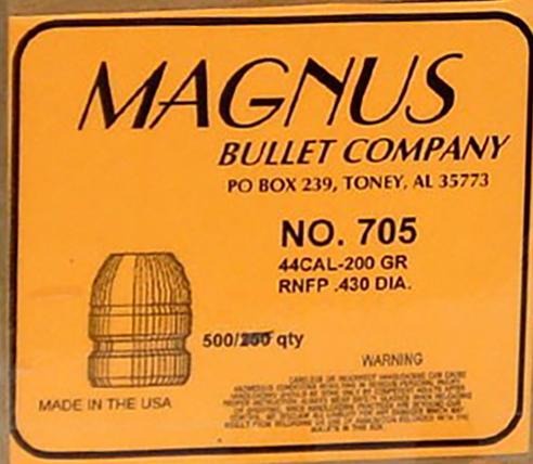 Allstar/Magnus Bullets .44 Cal .430" 200gr RNFP 500/ct