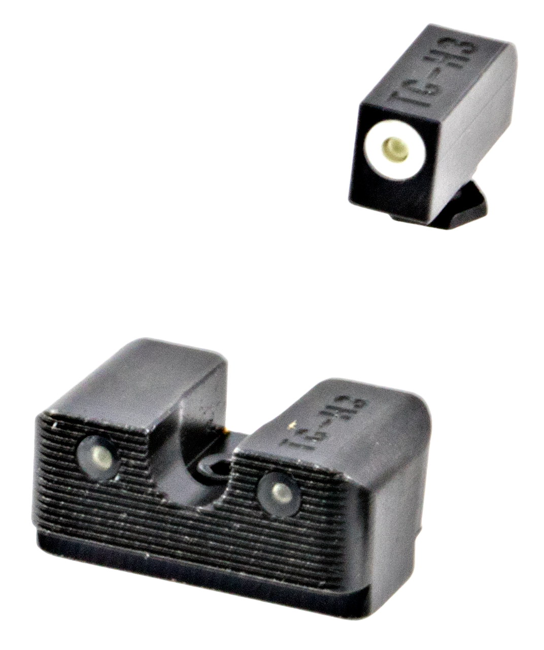 TruGlo TG231G2W Tritium Pro High, White Outline Tritium Front/ Green Tritium Rear/Black Nitride Fortress Frame, Compatible w/Most Glock Except MOS, Front Post/Rear Dovetail Mount