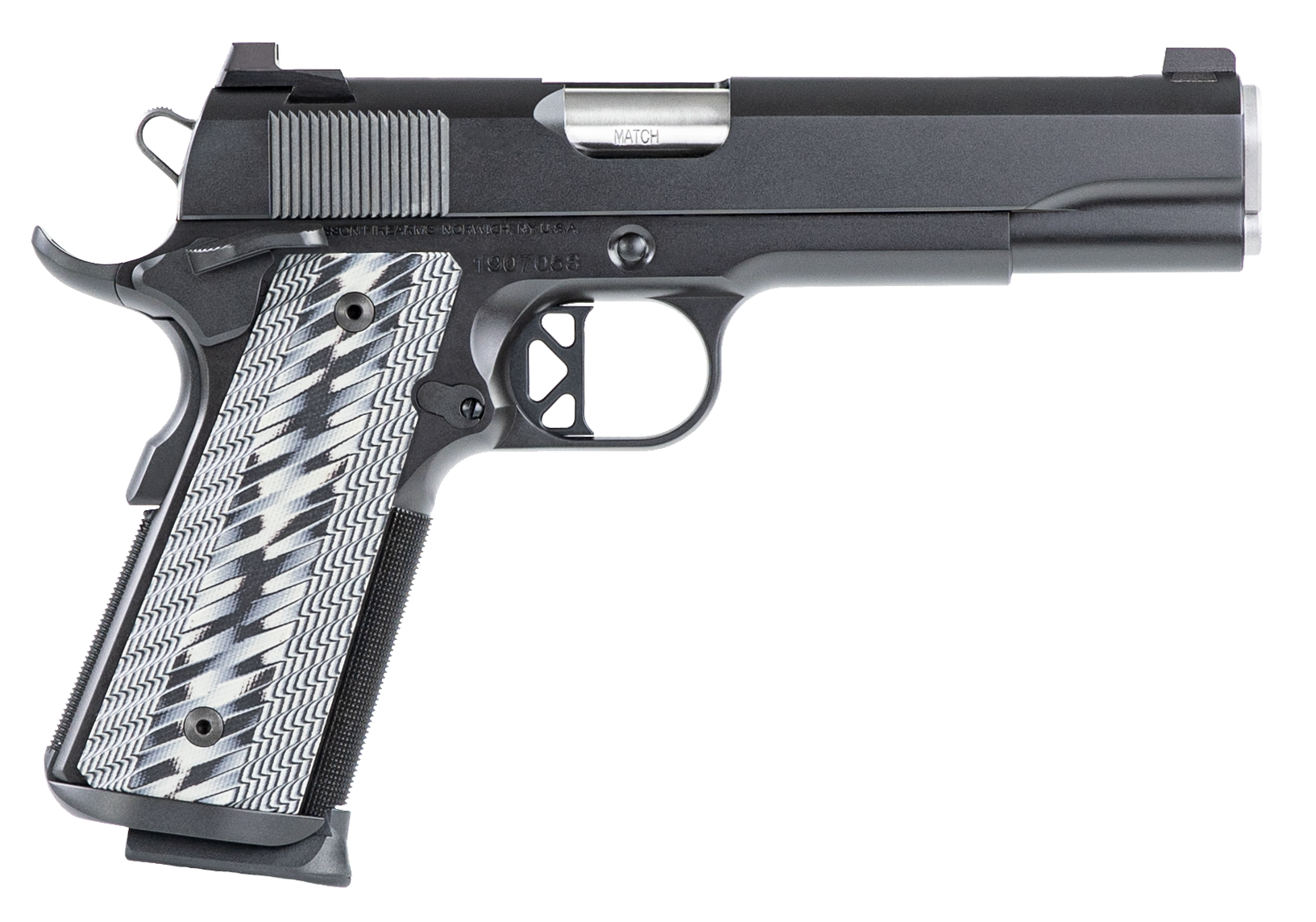 Dan Wesson 01823 Valor  45 ACP 8+1 5" Stainless Steel Barrel, Black Duty Serrated Stainless Steel Slide & Frame w/Picatinny Rail & Beavertail, Gray G10 Grip, Ambidextrous