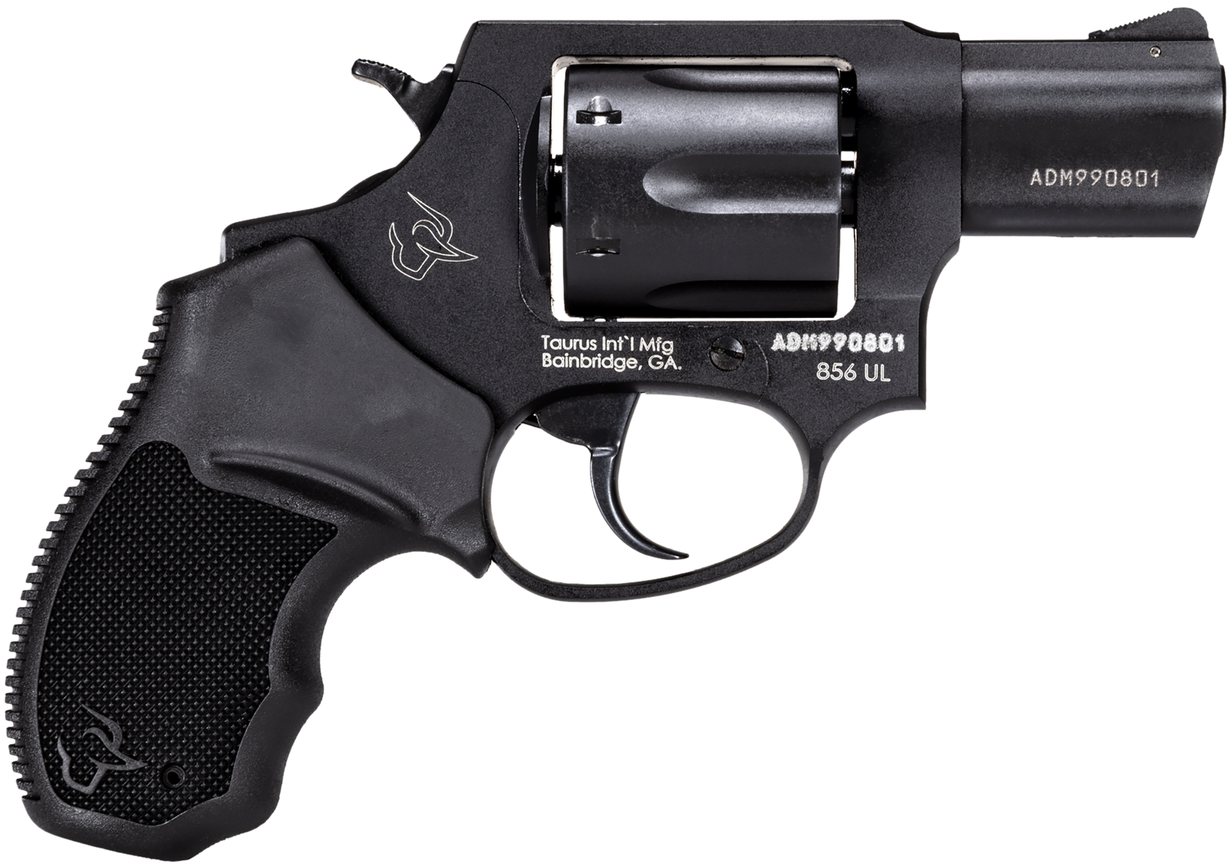Taurus 2-85621UL 856 Ultra-Lite Small Frame 38 Special +P 6 Shot 2" Matte Black Carbon Steel Barrel & Cylinder, Matte Black Anodized Aluminum Frame, Black Finger Groove Rubber Grip