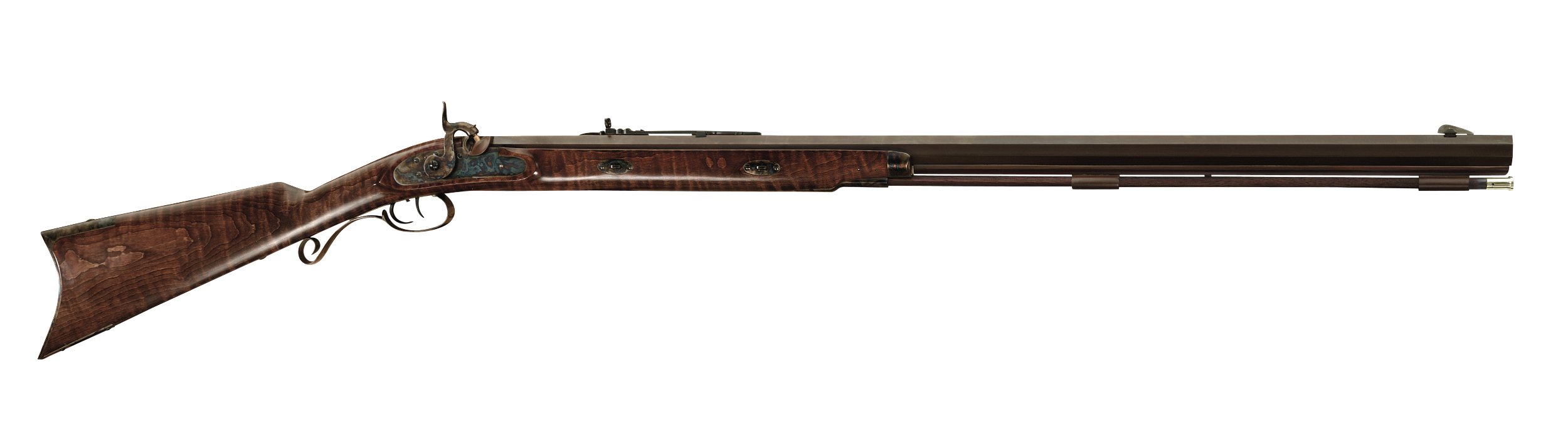 Taylors & Company 210043 Pedersoli Hawken Missouri River 45 Cal Percussion, 30" Single Shot Blued Octagon Barrel, Color Case Hardened Steel Receiver, Fixed Maple Stock