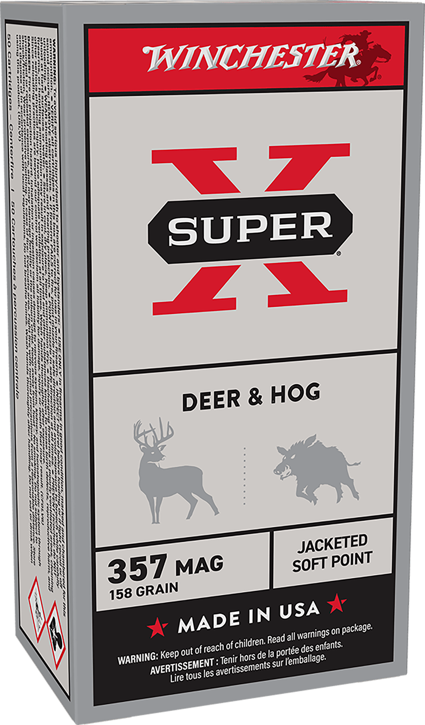 Winchester Ammo X3575P Super X 357Mag 158gr Jacketed Soft Point 50 Per Box/10 Case