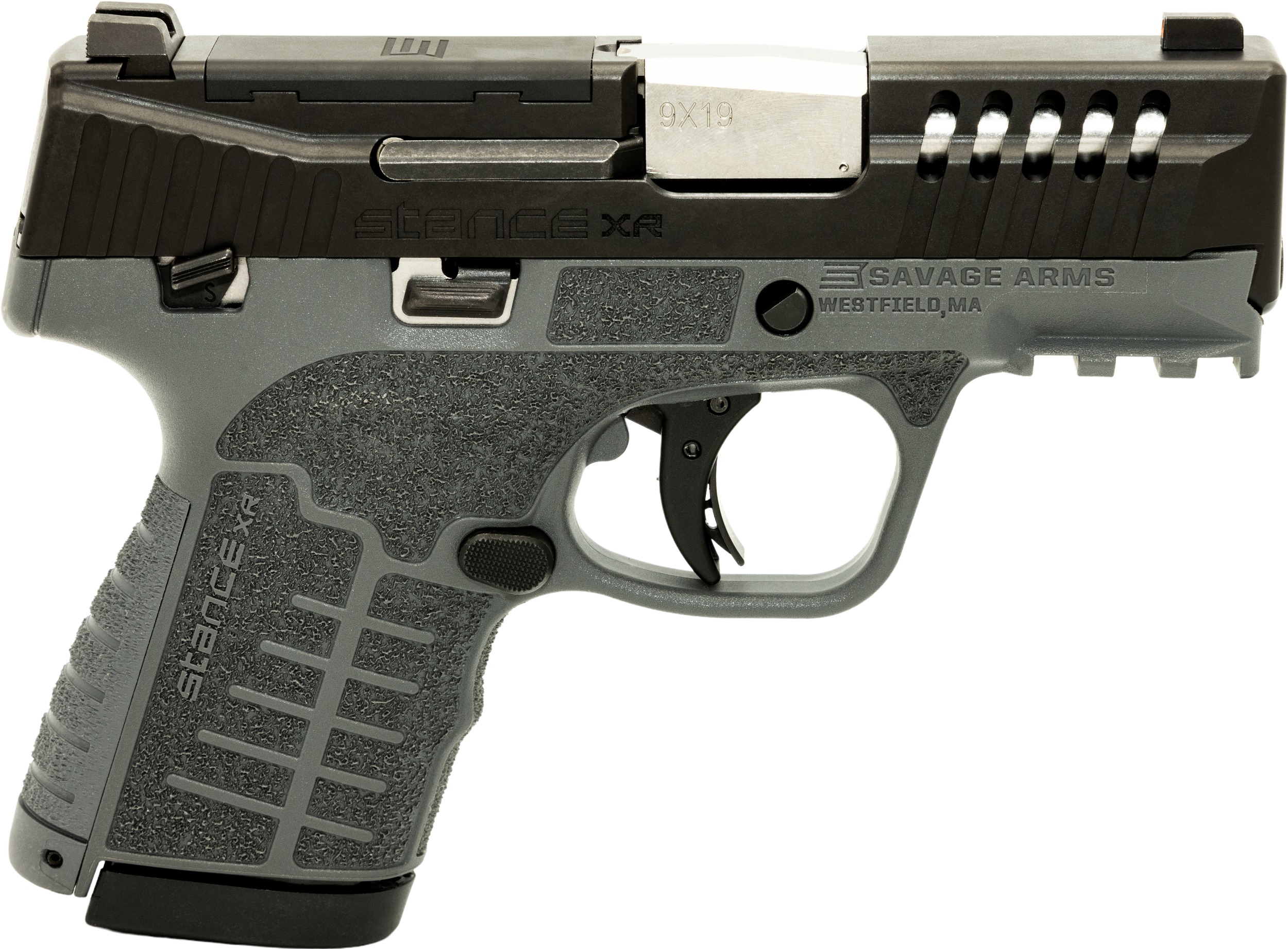 Savage Arms 67058 Stance XR 9mm 13+1 3.20" Natural Black Nitride Ported Stainless Steel Slide Gray Glass Filled Nylon Grip Ambidextrous