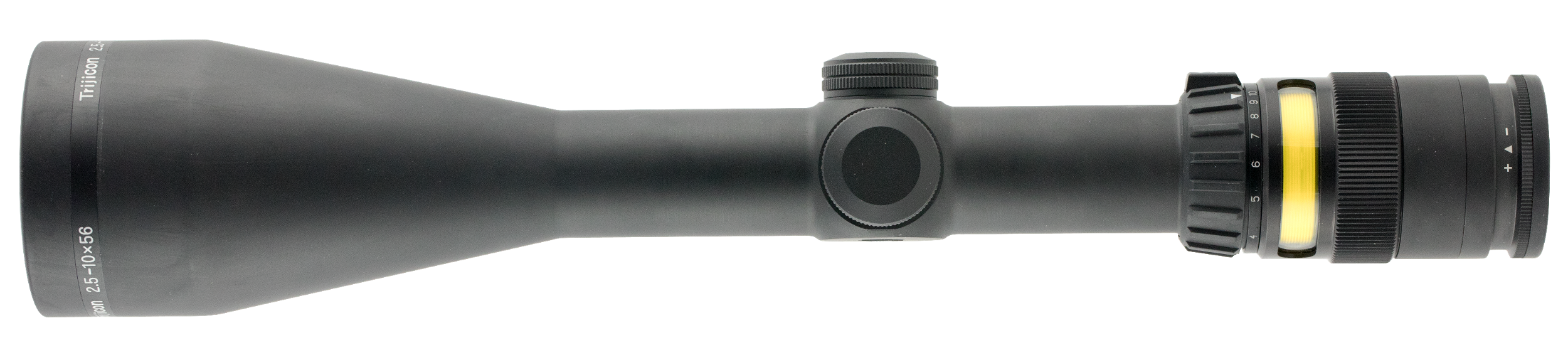 Trijicon 200027 AccuPoint Black Hardcoat Anodized 2.5-10x56mm 30mm Tube Illuminated Mil-Dot Crosshair w/Amber Dot Reticle
