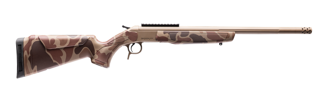 CVA CR4441DC Cascade Takedown 400 Legend 1rd 20" Flat Dark Earth Cerakote Stainless Steel Threaded Barrel & Receiver w/Picatinny Rail, Duck Camo Synthetic Stock