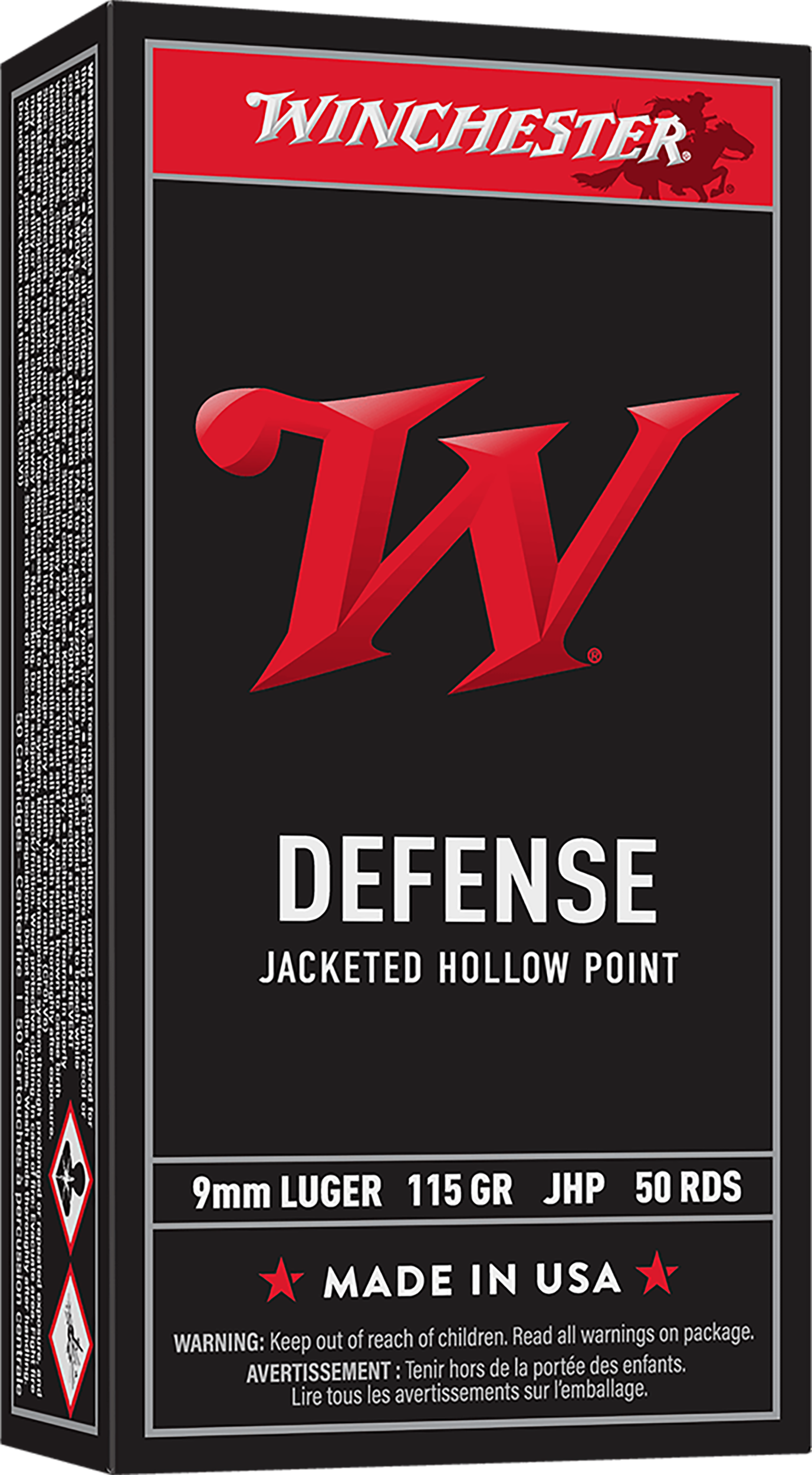 Winchester Ammo USA9JHP USA  9mmLuger 115gr Jacketed Hollow Point 50 Per Box/10 Case