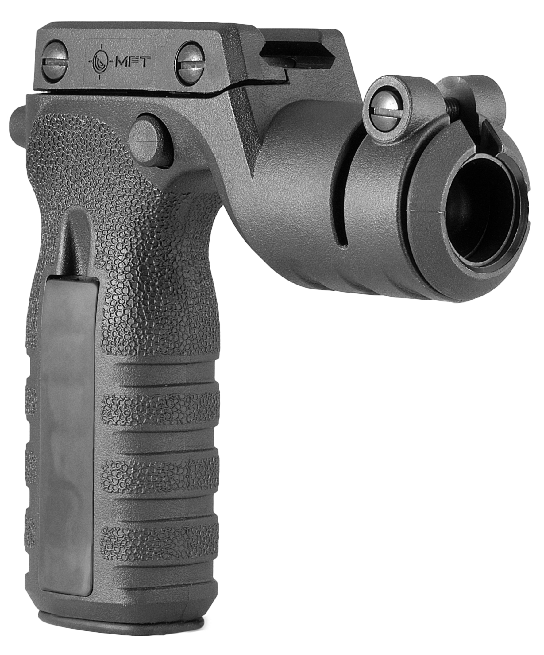 Mission First Tactical RTG React Vertical Grip Black Polymer with Torch Holder for AR-Platform