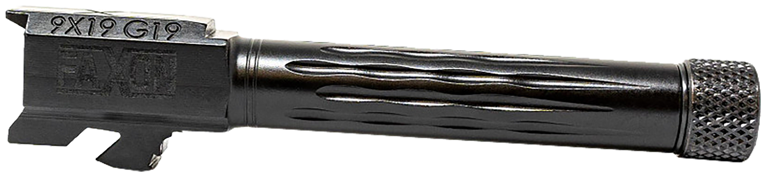 Faxon Firearms GB910N19LGQT Match Series  9mm Luger Compatible w/Glock 45/19 Gen2-5, Fluted Threaded Black Nitride Steel