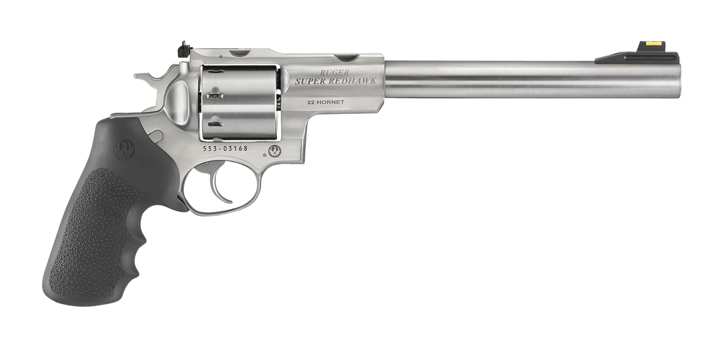 Ruger 5526 Super Redhawk 22 Hornet 8rd 9.50" Satin Stainless Steel Barrel, Cylinder & Frame, Black Hogue Tamer Monogrip Grip, Transfer Bar Safety