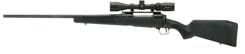 Savage Arms 58131 110 Apex Hunter XP 400 Legend 4+1 18" Carbon Steel, Black, Synthetic AccuFit Stock, Vortex Crossfire II 3-9x40mm Scope Left Hand