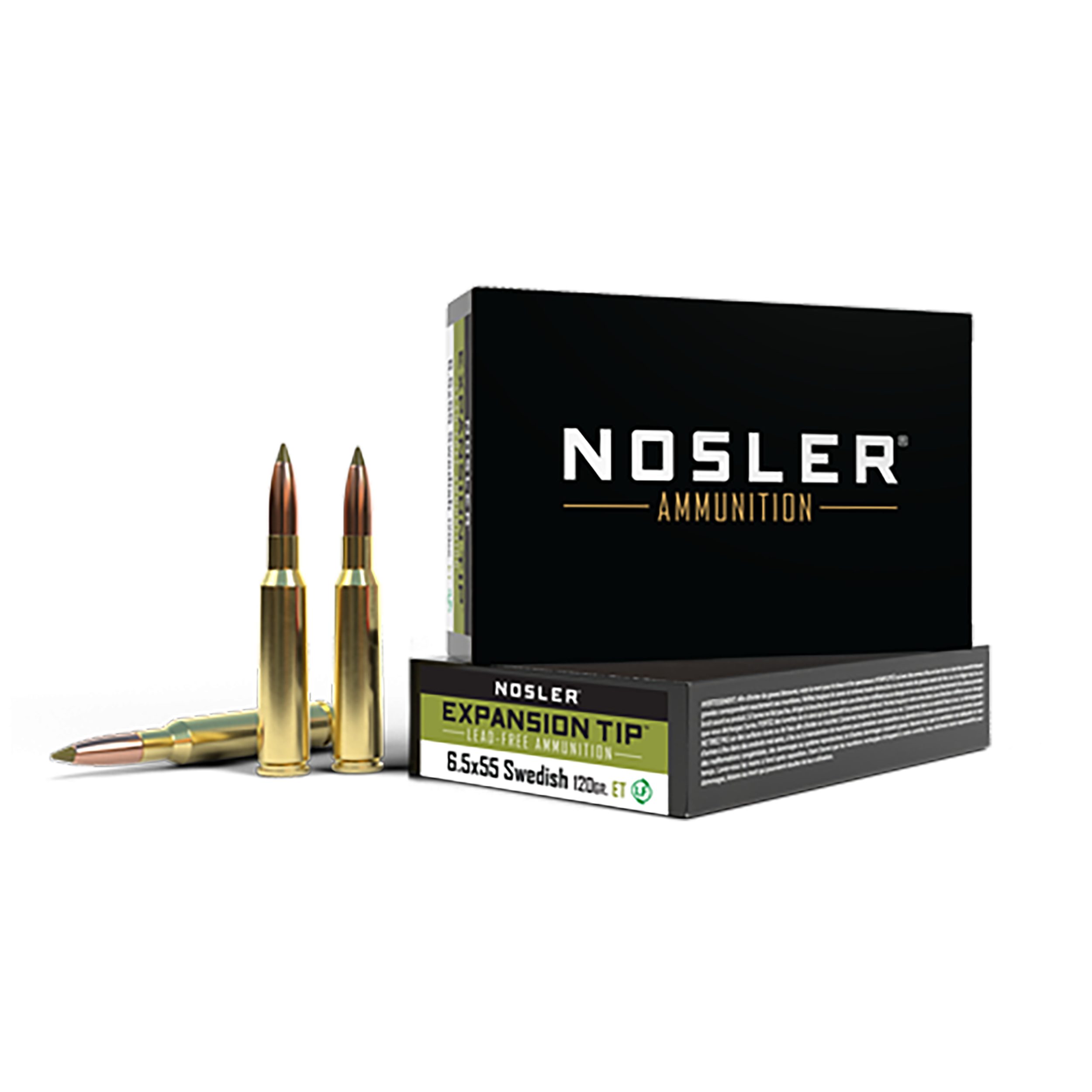 Nosler 40015   6.5x55Swedish 120gr Expansion Tip 20 Per Box/10 Case